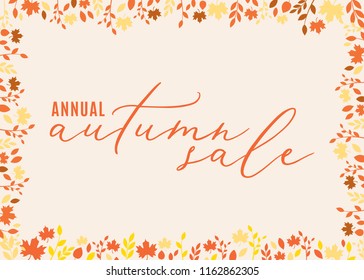 Annual Autumn Sale Shop Now Business Shopping Sign for posters, flyers, online advertisement, social media