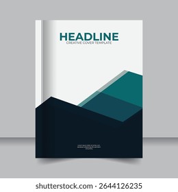 Annual Business Brochure Cover with Modern Geometric Style, Creative Annual Report Layout for Business Publications.
