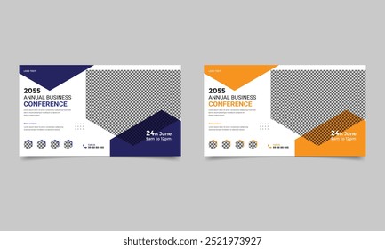 Annual business conference social media post web banner design.