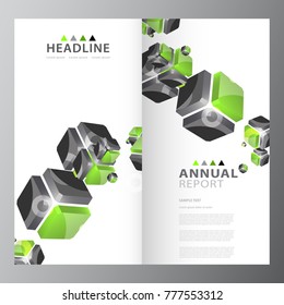 Annual business report brochure layout template design