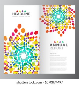 Annual business report template design layout