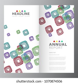 Annual business report template design layout