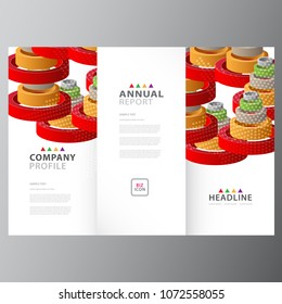 Annual business report template design layout