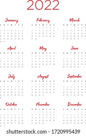 Annual calendar in A4 format