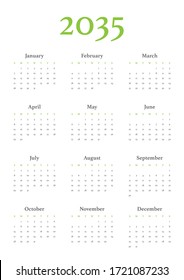 Annual calendar in A4 format