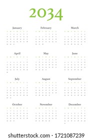Calendario anual en formato A4