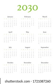 Calendario anual en formato A4