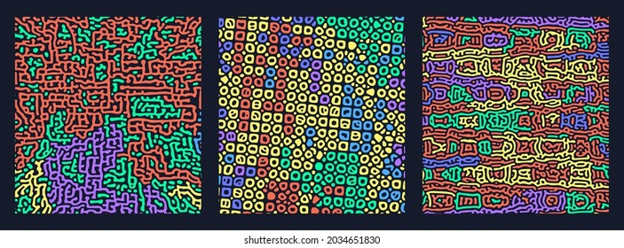 Annual calendar layout. Turing pattern. Reaction-diffusion model. Chemical bases of morphogenesis. Natural patterns, stripes and spots. Monochrome texture. cool modern abstract vector background