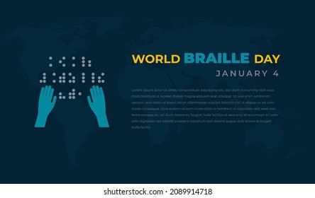 Annual celebration of World Braille Day (January 4) Banner