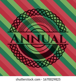 Annual christmas colors emblem. Vector Illustration. Detailed.