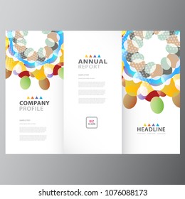 Annual colorful business report template design layout