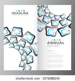 Annual colorful business report template design layout