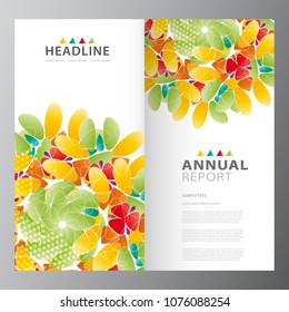 Annual colorful business report template design layout