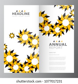 Annual colorful business report template design layout