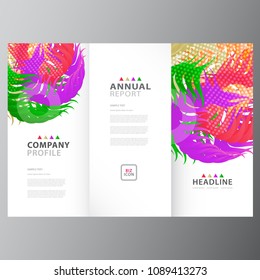 Annual colorful business report template design layout