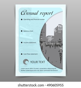 Annual company report cover design template. Vector.