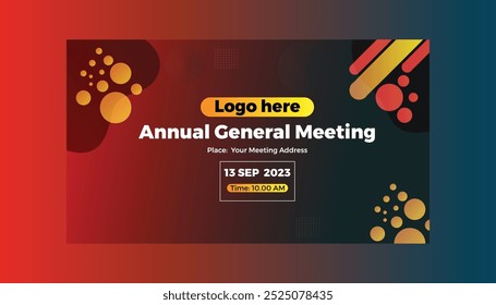 Annual conference banner, seminar template, Annual social media banner, annual social media template, conference banner background, social media post, AGM. General Meeting Poster, 