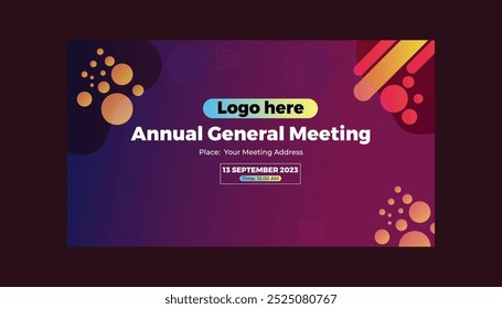 Annual conference banner, seminar template, Annual social media banner,
annual social media template, conference banner background, social media post, AGM. General Meeting Poster,