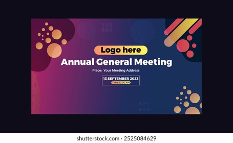 Annual conference banner, seminar template, Annual social media banner,
annual social media template, conference banner background, social media post, AGM. General Meeting Poster,