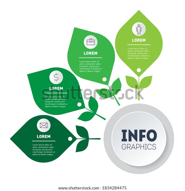 Annual cycle of agricultural work. Chart or\
infographic, divided by 4 months. Eco Business presentation concept\
with four options.\
Vector.