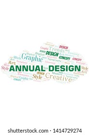 Annual Design word cloud. Wordcloud made with text only.