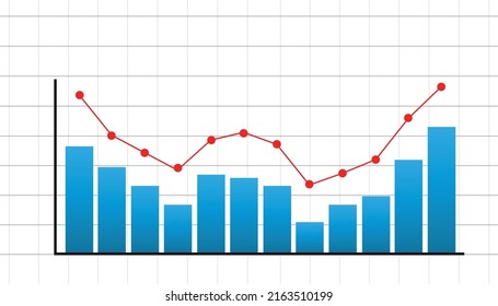 annual economic analysis chart.
monthly growth and contraction diagram. Economic data analysis concept.