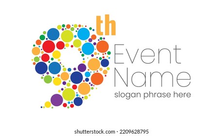 Annual Event Or Summit Title Starting With A Number Of Order Made With Random Colorful Circles - 9th