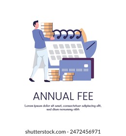 annual fee flat style illustration vector design