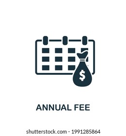 Annual Fee icon. Simple creative element. Filled monochrome Annual Fee icon for templates, infographics and banners