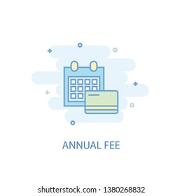 Annual Fee line concept. Simple line icon, colored illustration. Annual Fee symbol flat design. Can be used for UI/UX