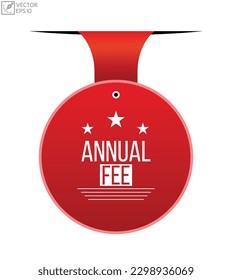 Annual fee Vector banner ribbon design.