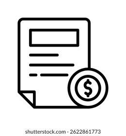 Annual Fee Vector outline icon. Eps10 file 