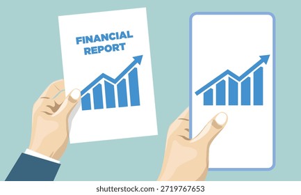 Concepto de Informe Financiero Anual con Gráficos de Análisis de Datos