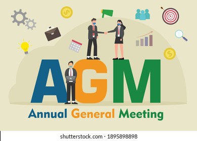 Annual General Meeting (AGM) 2D flat vector concept for banner, website, illustration, landing page, flyer, etc