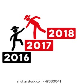 Annual Gentleman Help vector icon. Style is flat graphic symbol, intensive red and black colors, white background.