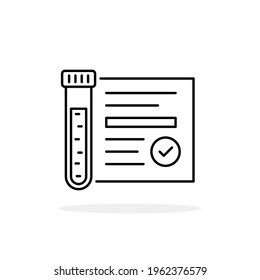 annual medical test like thin line simple report. concept of treatment examination or research information. lineart trend modern logotype graphic stroke art design pictogram element isolated on white