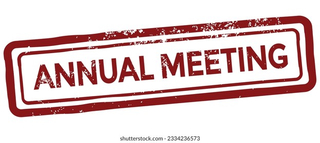 annual meeting, red grunge rubber stamp, white background, vector illustration 