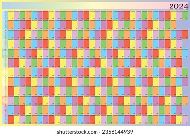 Annual planner 2024 specific color for each weekday TO BE personalized with your LOGO