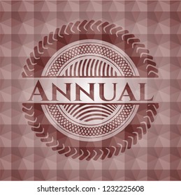 Annual red geometric pattern emblem. Seamless.