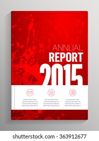 Annual Report 2015, cover for books, brochures, flyers with bleed and crop marks
