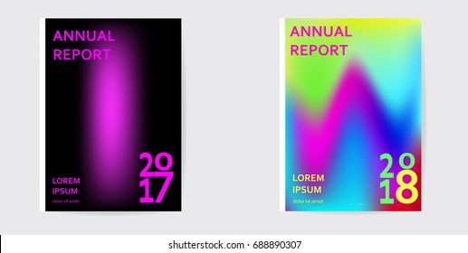 Annual report 2017, 2018 future, business, template layout design, cover book. Modern abstract poster design. Cover composition of geometric colorful shapes. Vector illustration