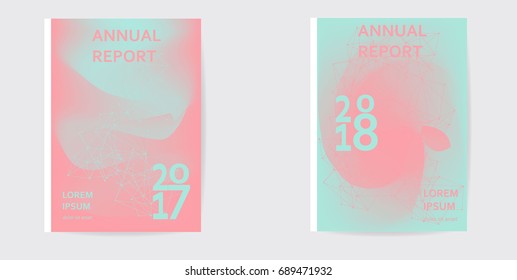 Annual report 2017, 2018 future, business, template layout design, cover book. Modern abstract poster design. Cover composition of geometric colorful shapes. Vector illustration