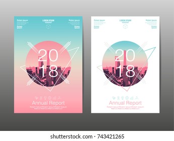 annual report 2018 ,future, business, template layout design, cover book. vector illustration, presentation abstract flat background.