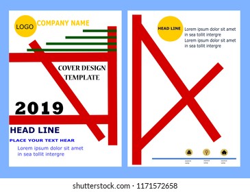 Annual report 2018 future,  template layout design, cover book. ,presentation abstract flat white background.Illustration vector .
