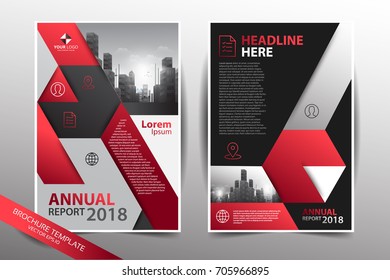 Annual report 2018 Leaflet Brochure Flyer template A4 size design, book cover layout design, Abstract blue presentation template with city Background. Vector Illustration eps.1