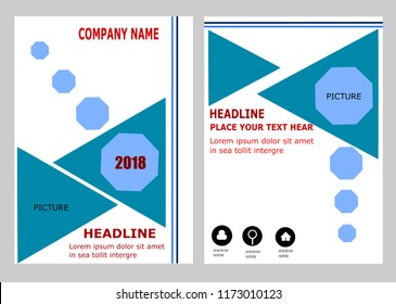 Annual report 2018 , template layout design, cover book. ,presentation abstract flat white background.Illustration vector .