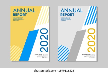 Annual Report 2020 Book Cover Design Illustration With Isolated Vector