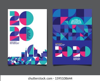 annual report 2020 ,future, business, template layout design, cover book. vector illustration, geometry abstract flat background.