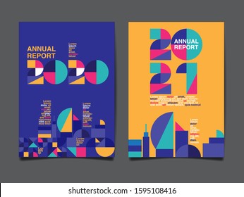 annual report 2020,2021 ,future, business, template layout design, cover book. vector illustration, geometry abstract flat background.