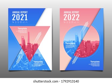 Annual report 2021,2022 future, business, template layout design, cover book. vector illustration.